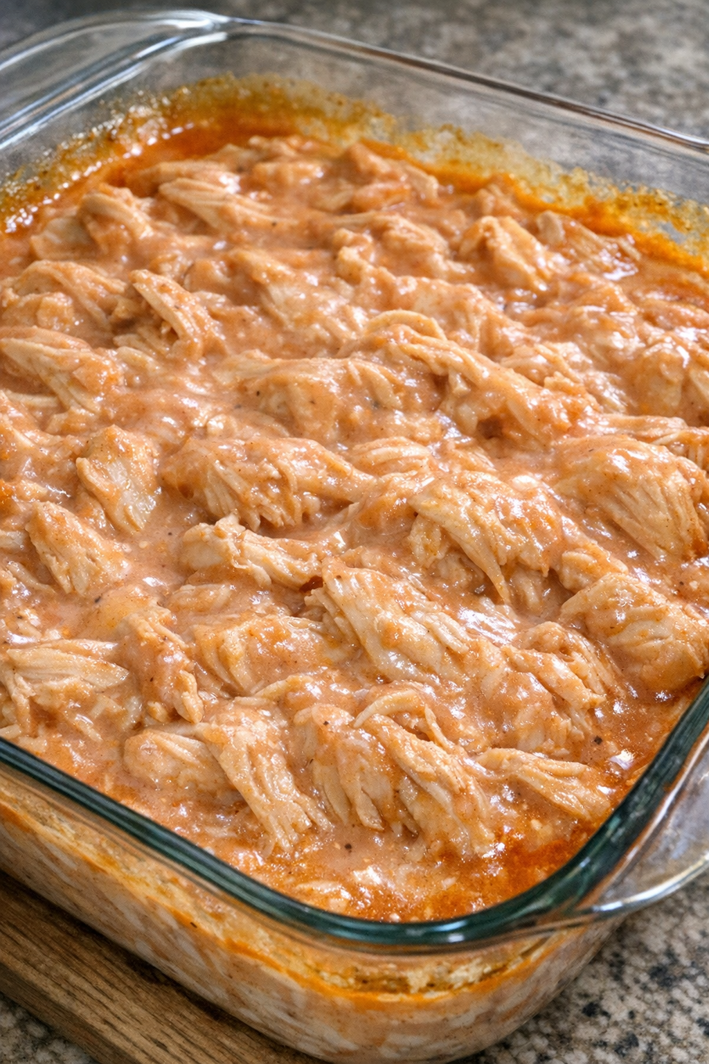 4-ingredient creamy bbq chicken pot fresh from the oven