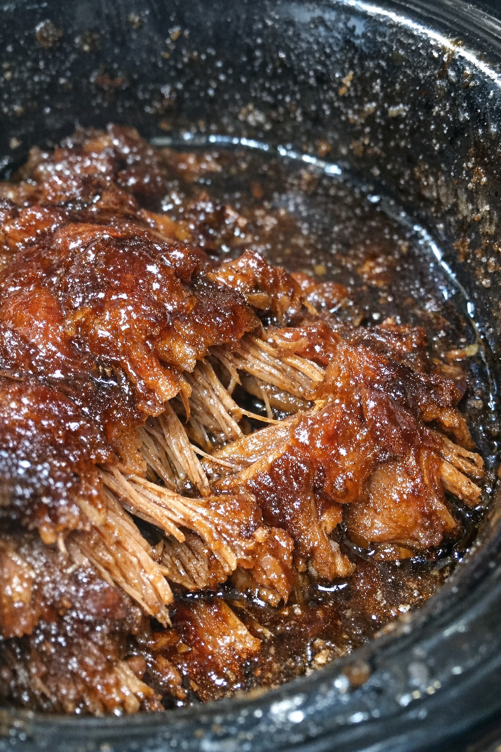 Finished slow cooker glazed protein