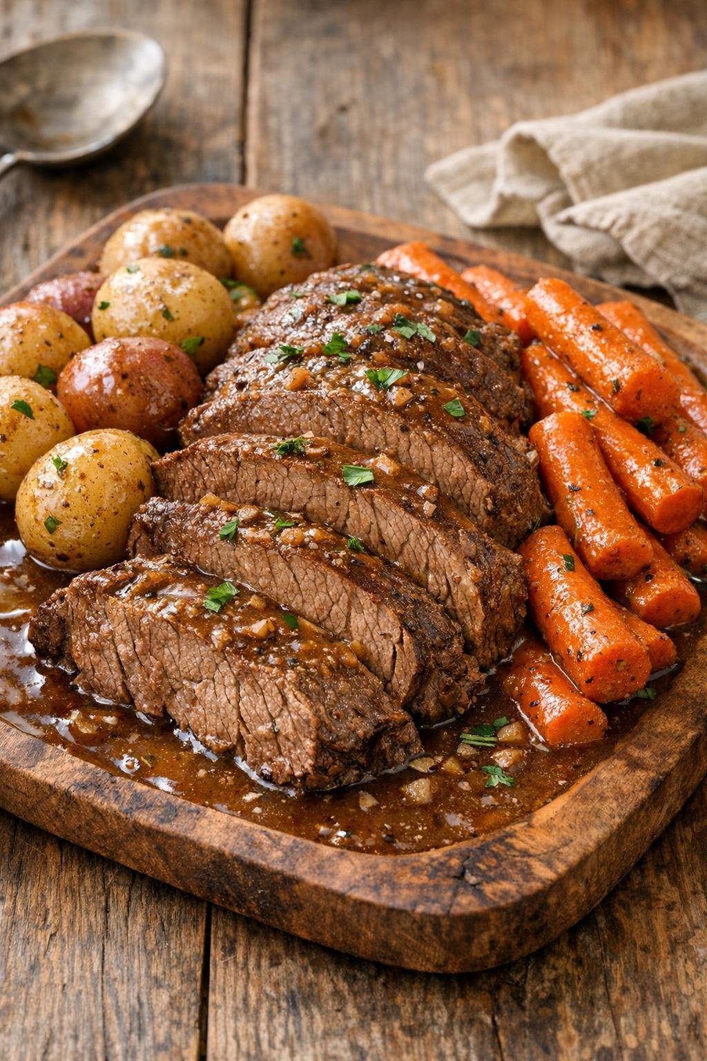 Stoofvlees met wortelen en aardappelen uit de slowcooker