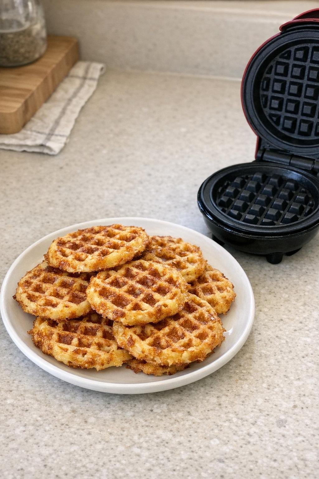 Finished plated low carb chaffles