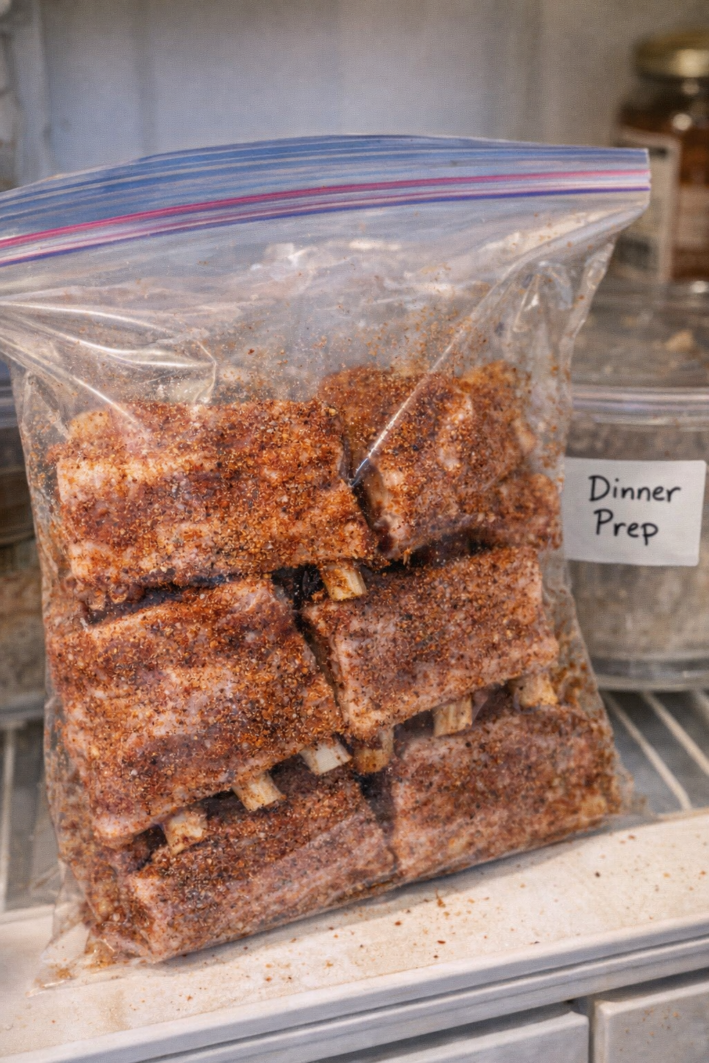 Make-ahead ribs packed for the fridge