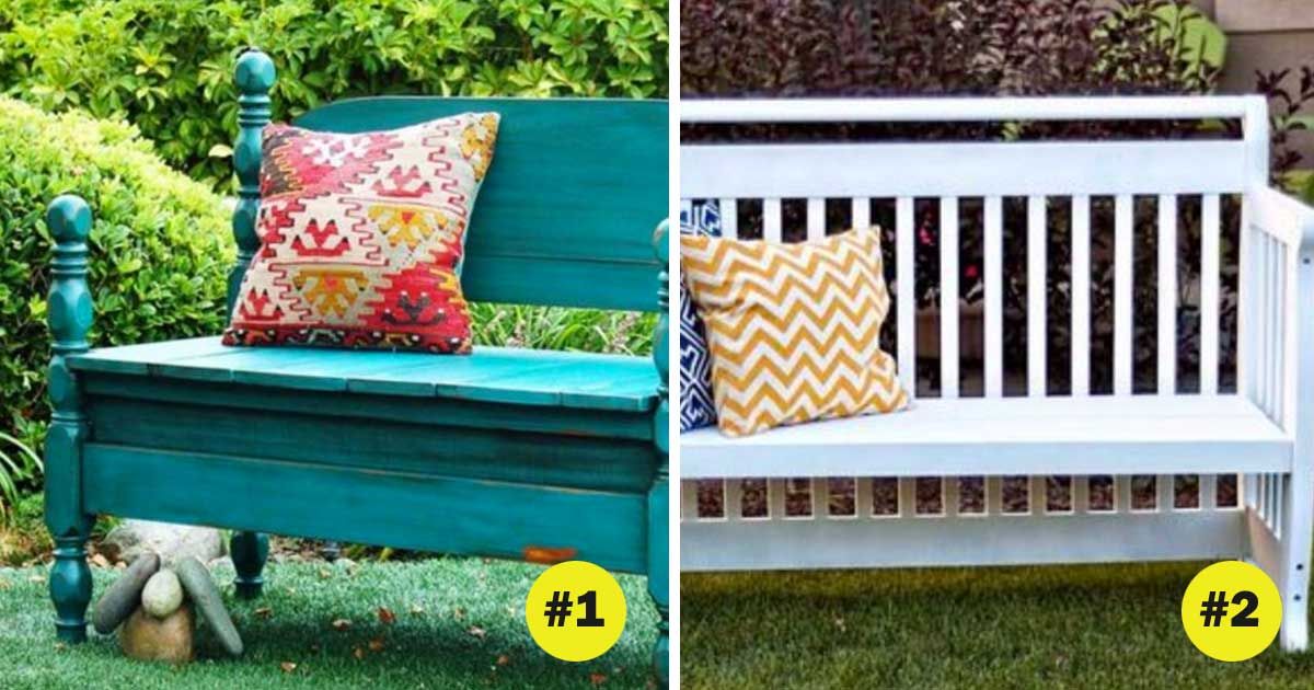 Ways to refurbish old furniture into an outdoor bench - DIY Everywhere