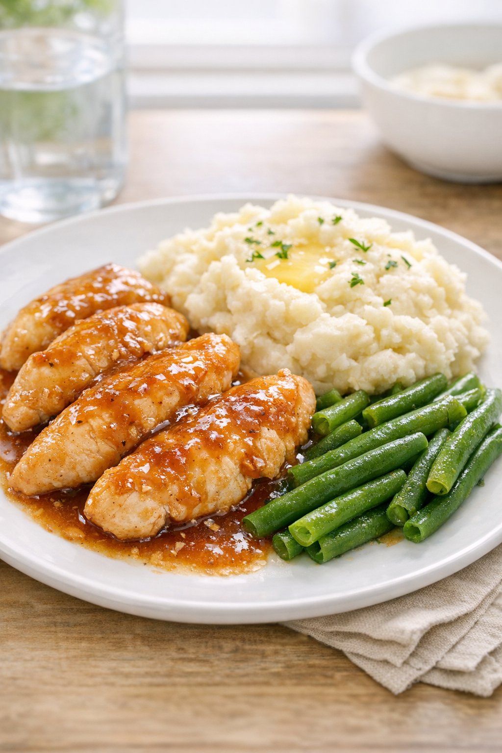 Finished plated slow cooker chicken with sauce