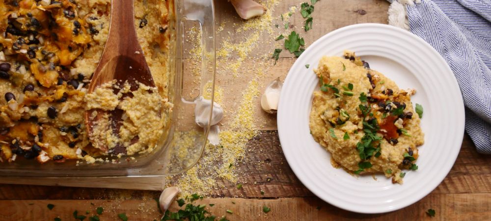 Southwest Black Bean Polenta Casserole  Recipe and Video