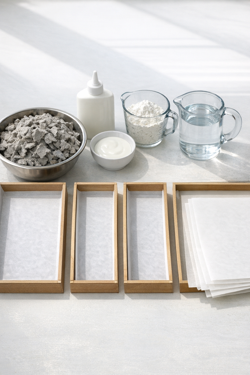 Materials for making cardboard egg carton acoustic wall panels