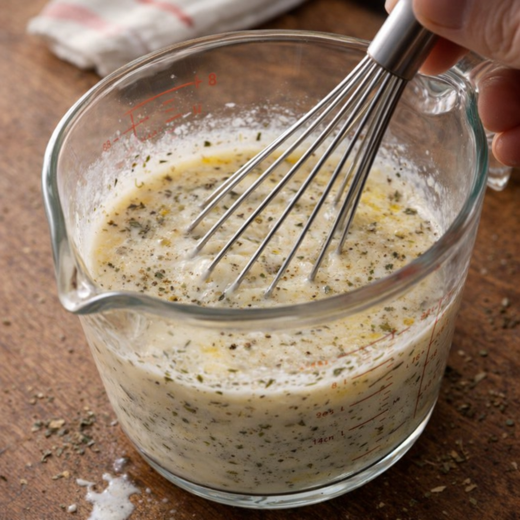 Potato halves arranged in the slow cooker