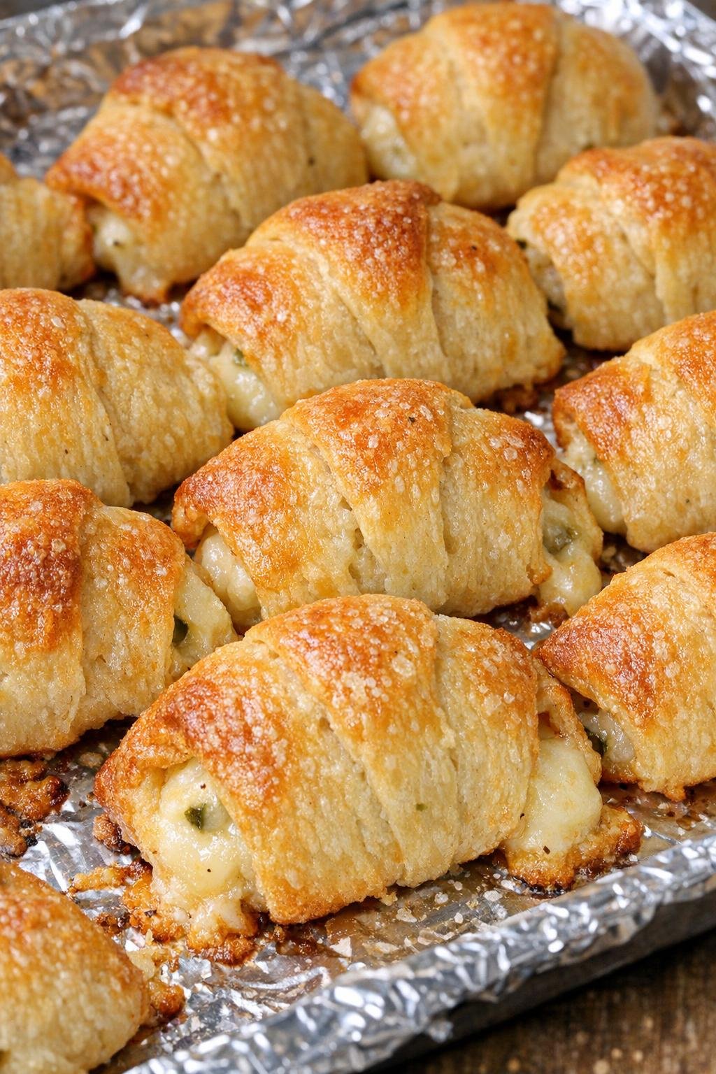 Southern 3-ingredient pepper jack bites on a foil-lined baking tray