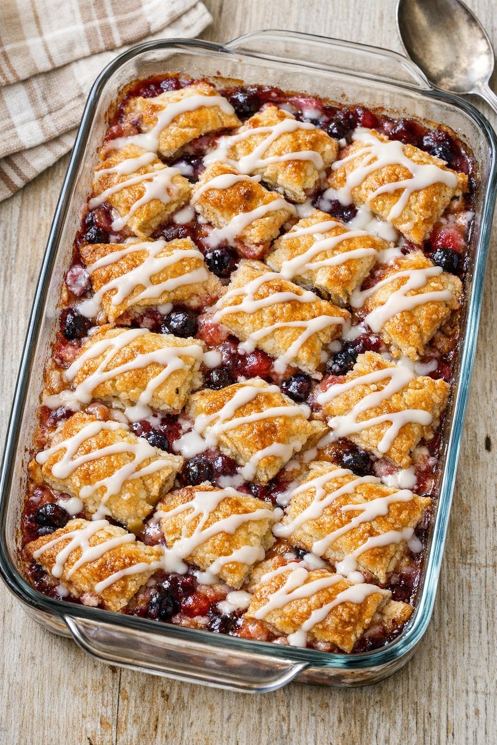 Baked toaster pastry dessert in a glass dish