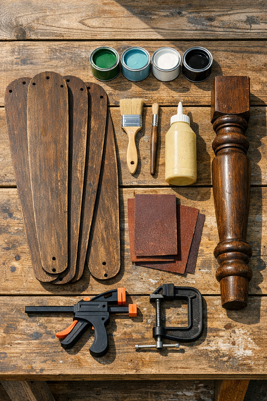 Materials for the dragonfly project laid out on a work surface