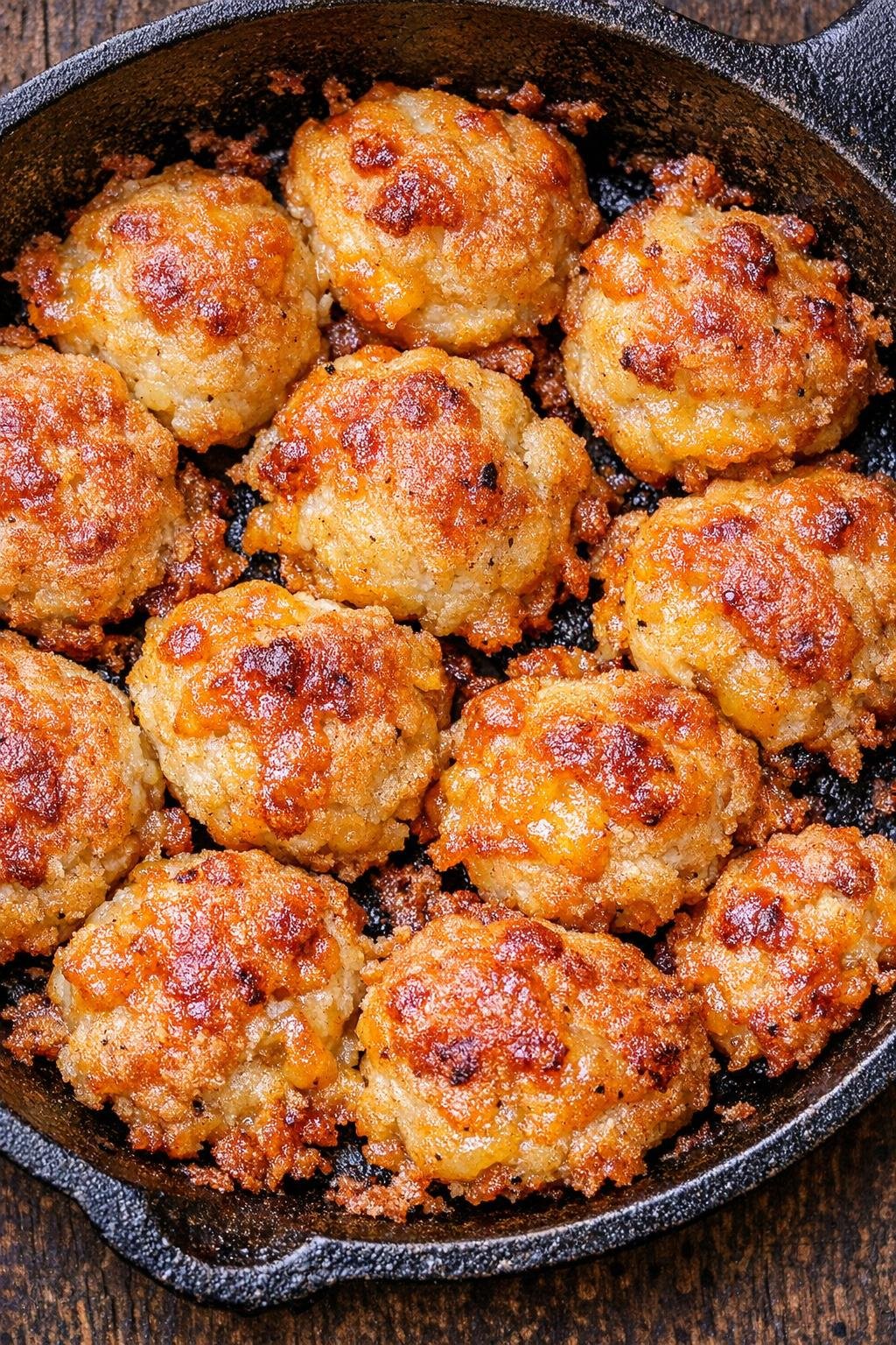 Southern 3-ingredient poor man cheese bites baked in a cast iron skillet