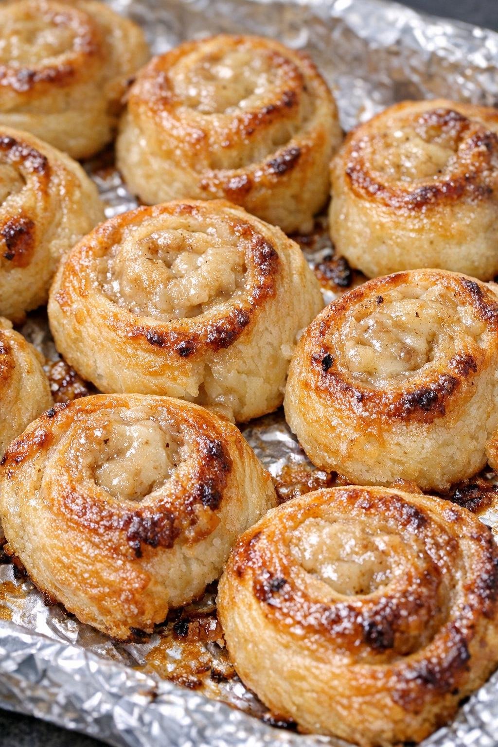 Southern golden gravy pinwheels fresh from the oven