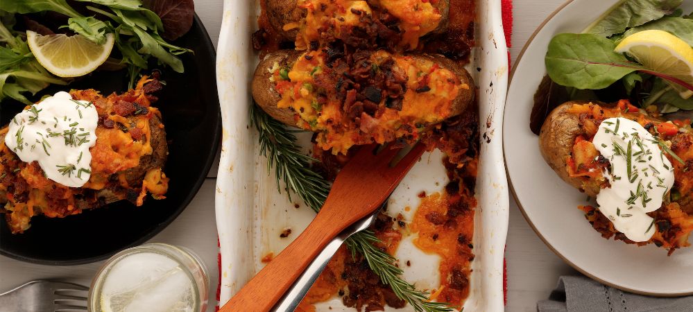 Pot Pie Stuffed Potato Skins Recipe and Video