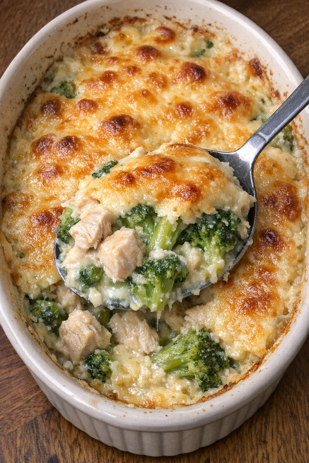 Finished chicken divan casserole