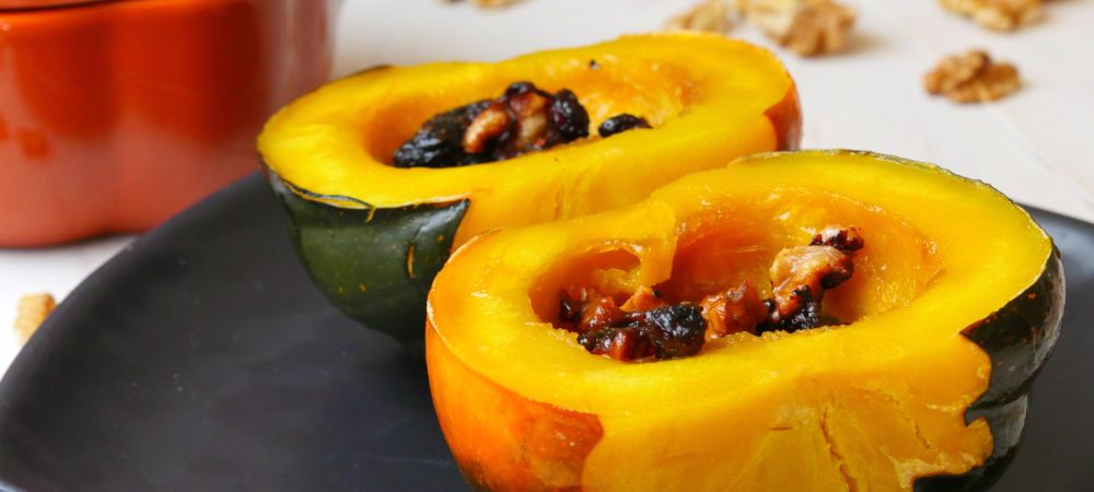 Vegetarian Acorn Squash With Walnuts And Cranberry Recipe and Video