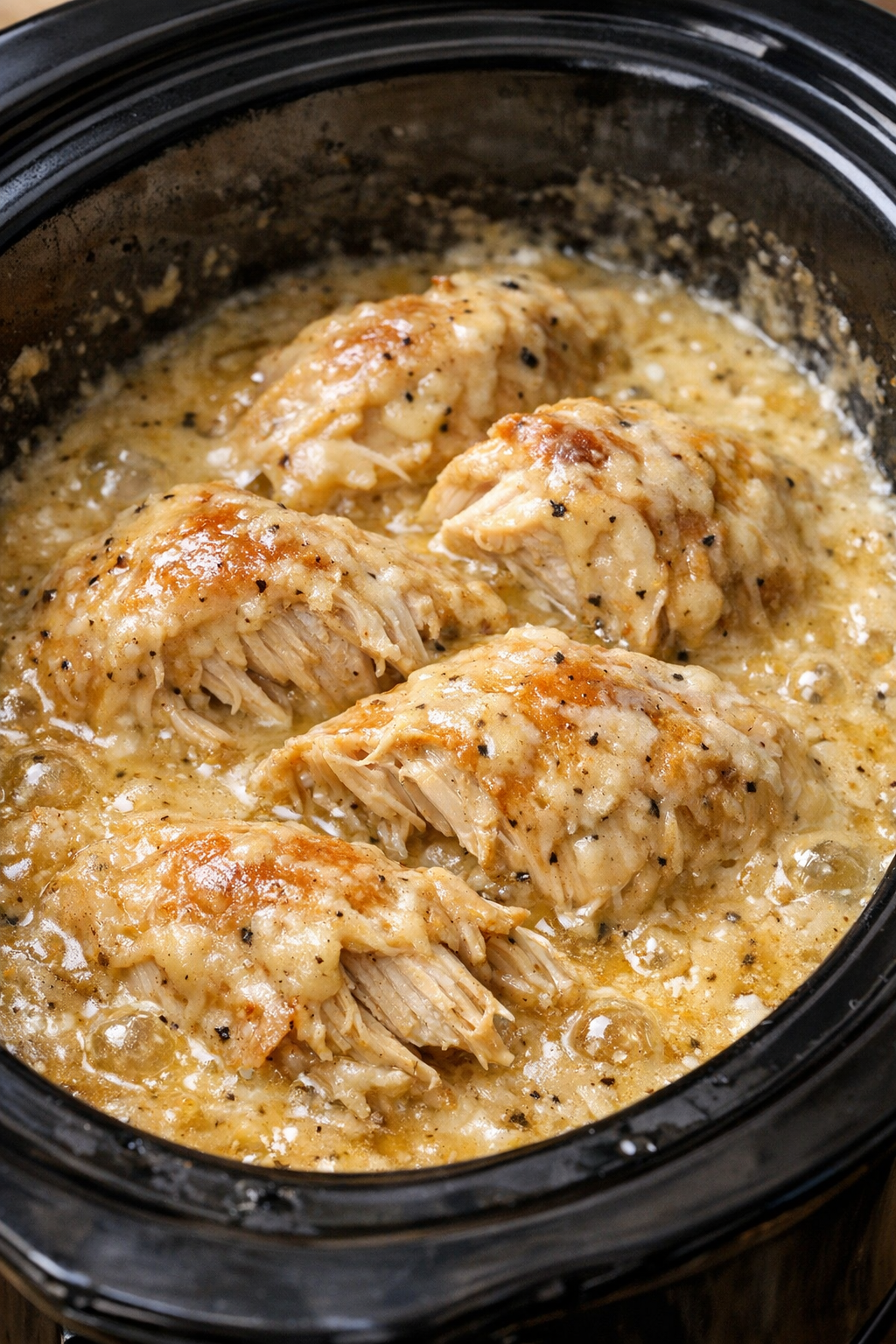 Slow cooker chicken in creamy sauce