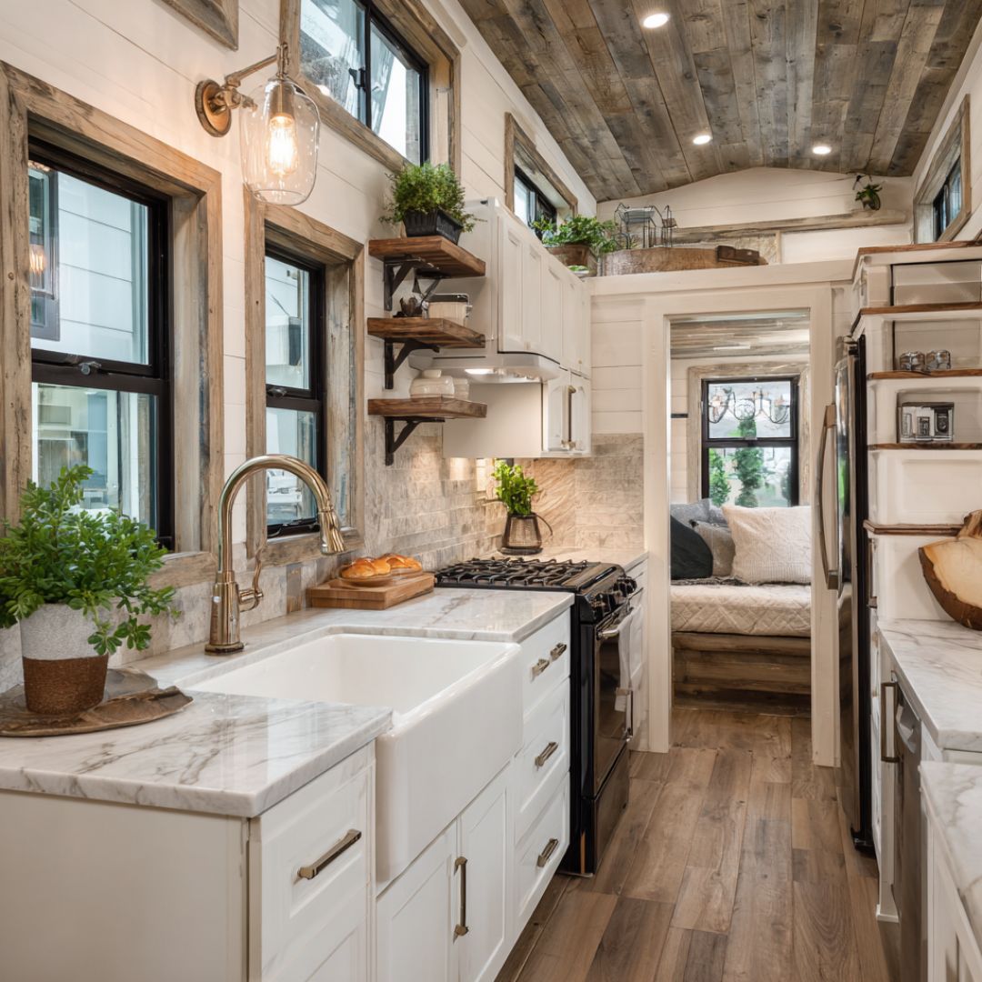 Discover this charming two-story contemporary farmhouse. The interior ...