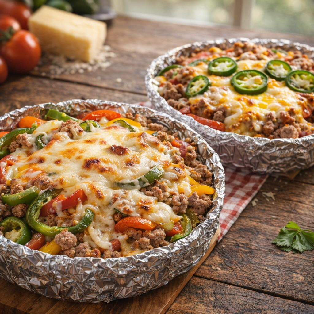 Variation of pizza bowls with different toppings