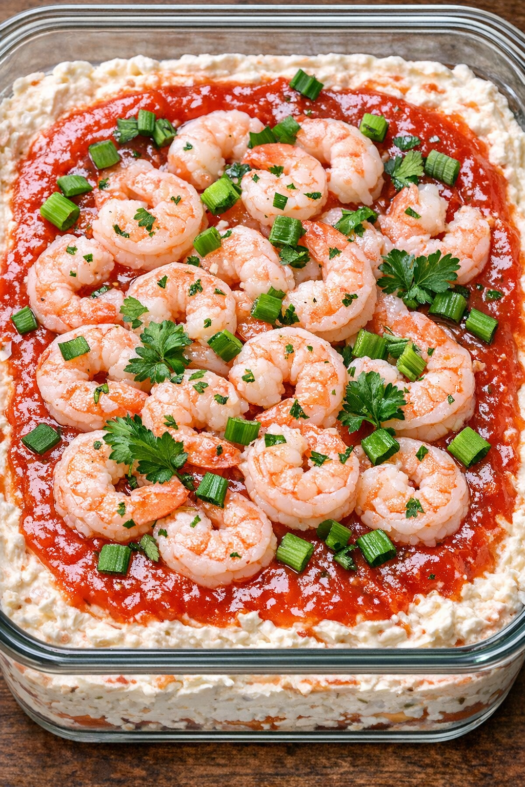 Finished cold shrimp dip