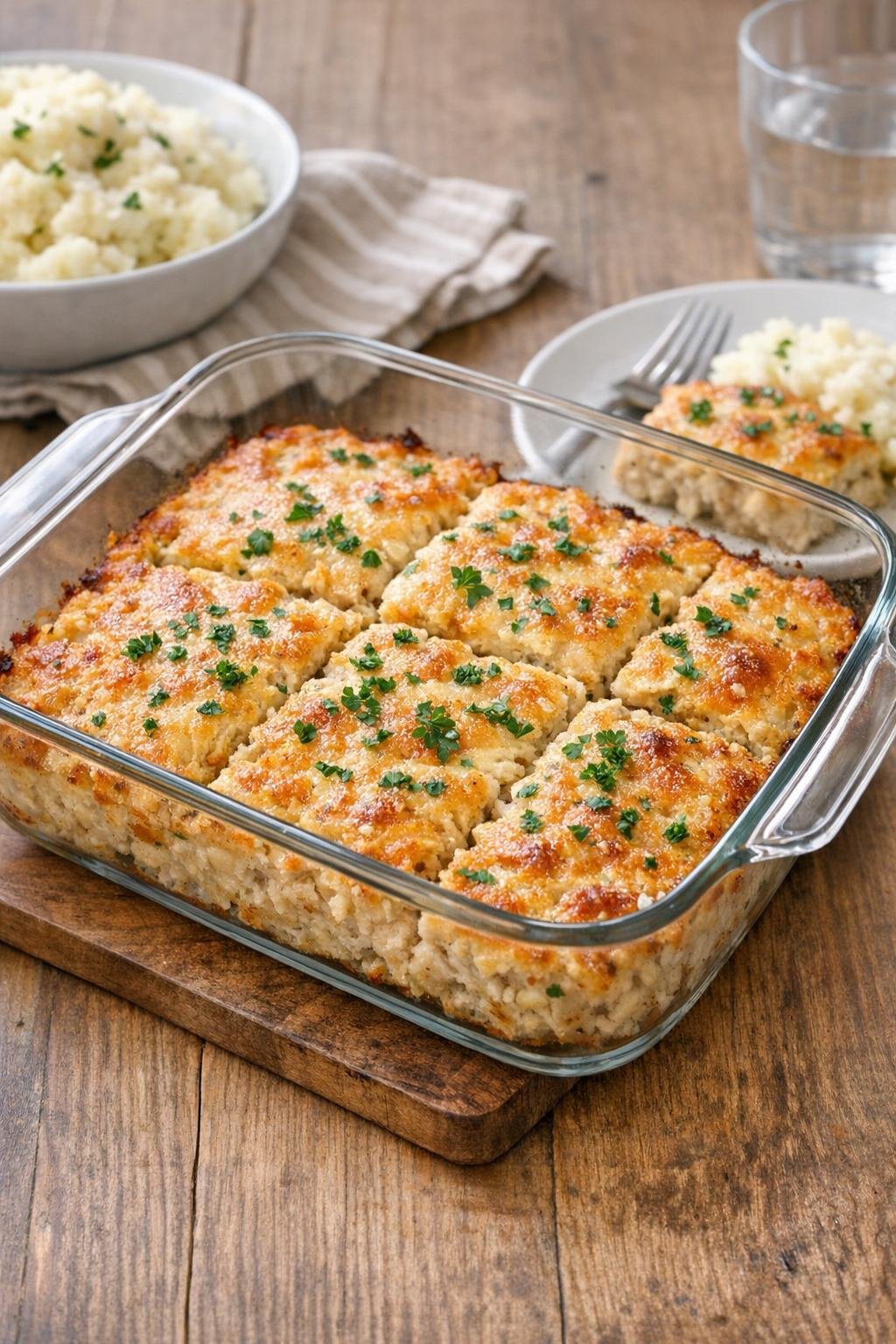 Finished baked ground chicken casserole