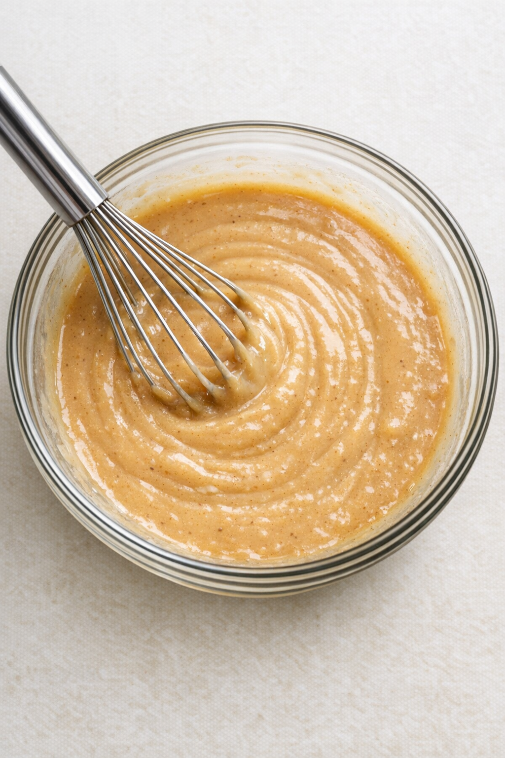 Sauce mixture whisked in a bowl