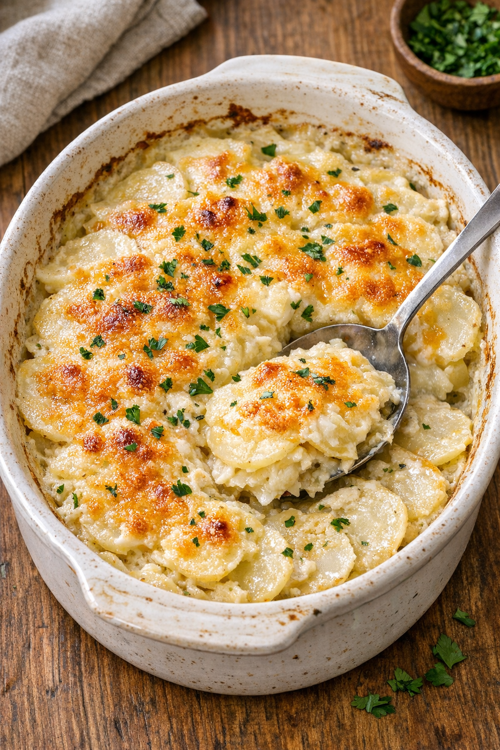 Finished slow cooker potato casserole