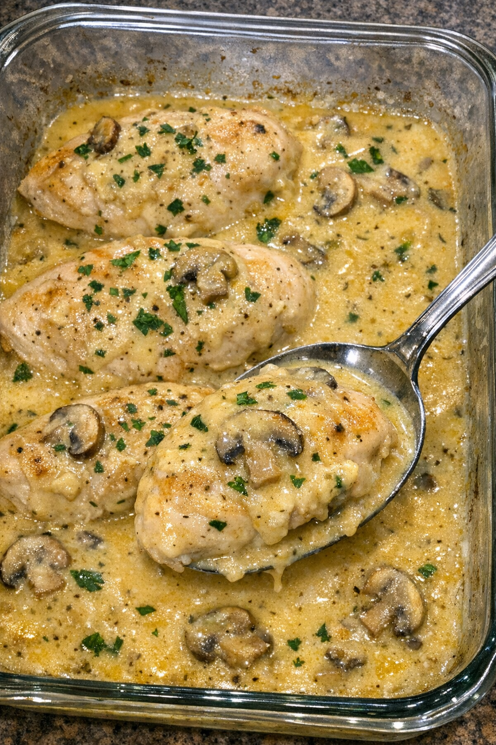 Baked chicken Versailles supreme in creamy sauce