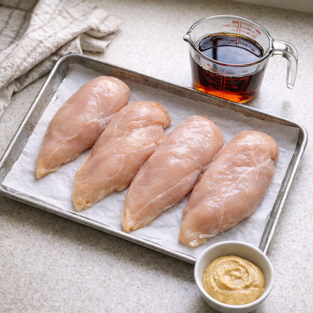 Three simple ingredients for maple glazed chicken
