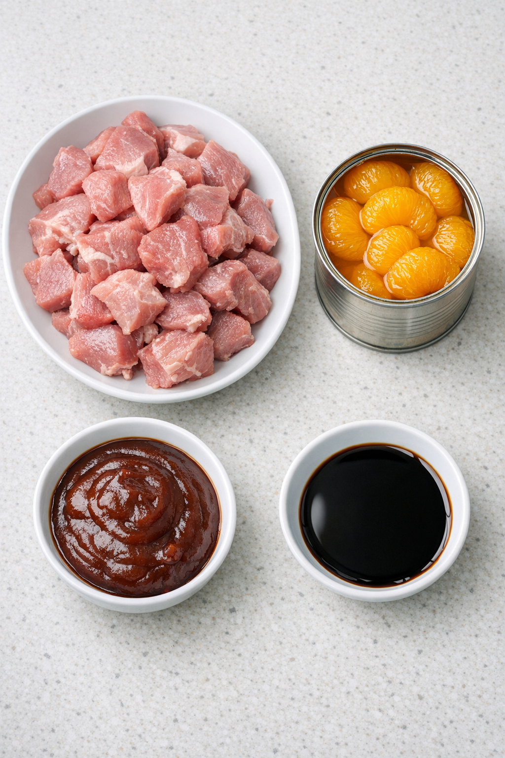 Main ingredients for mandarin pork