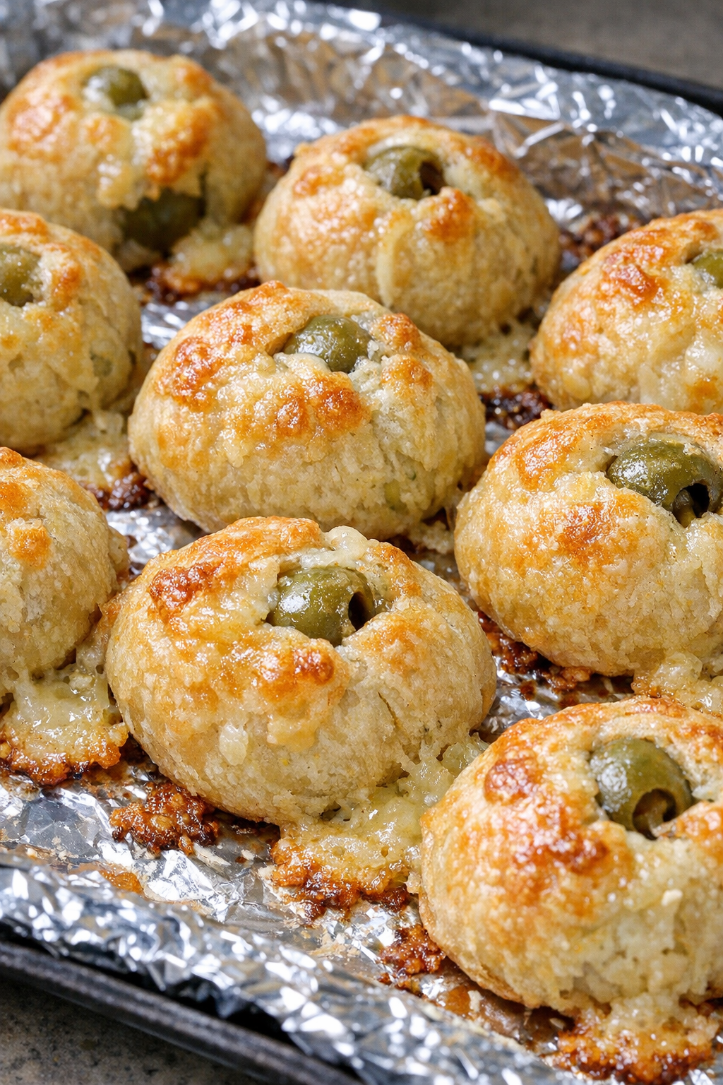 Southern 3-ingredient baked olive bites fresh from the oven