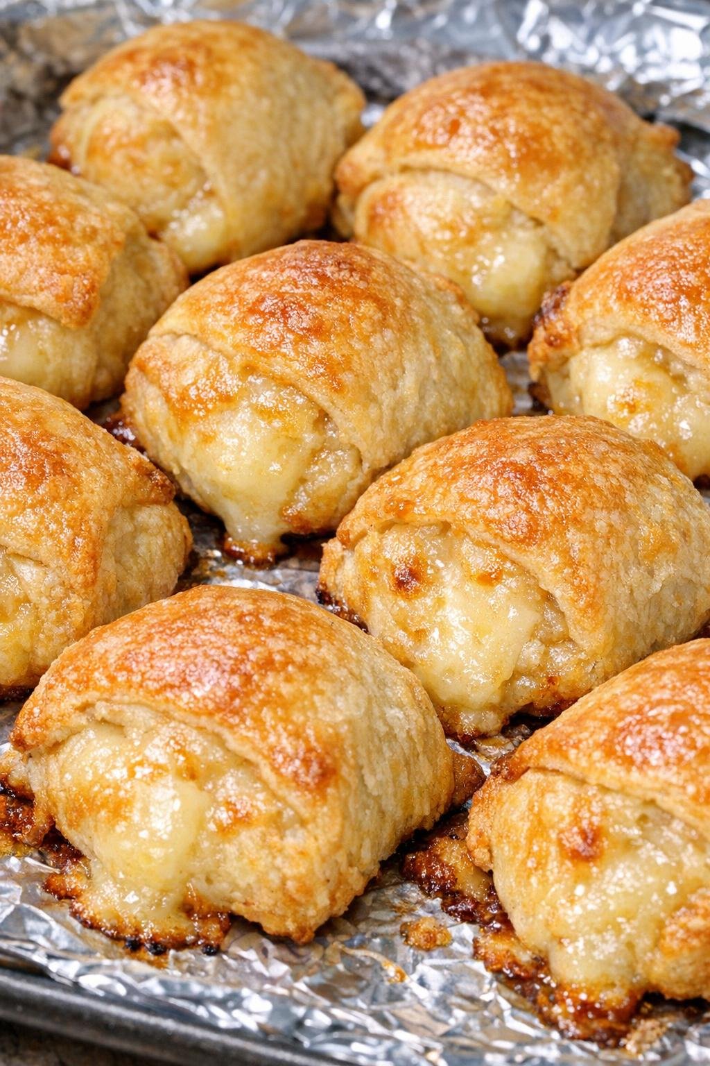 Southern 4-ingredient baked gouda bites on a foil-lined baking tray