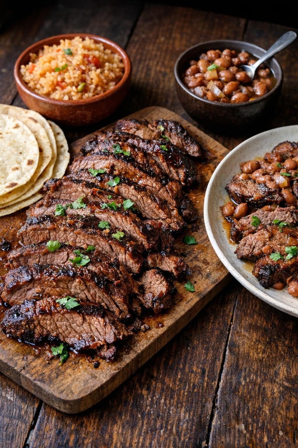 Finished plated fiesta beef