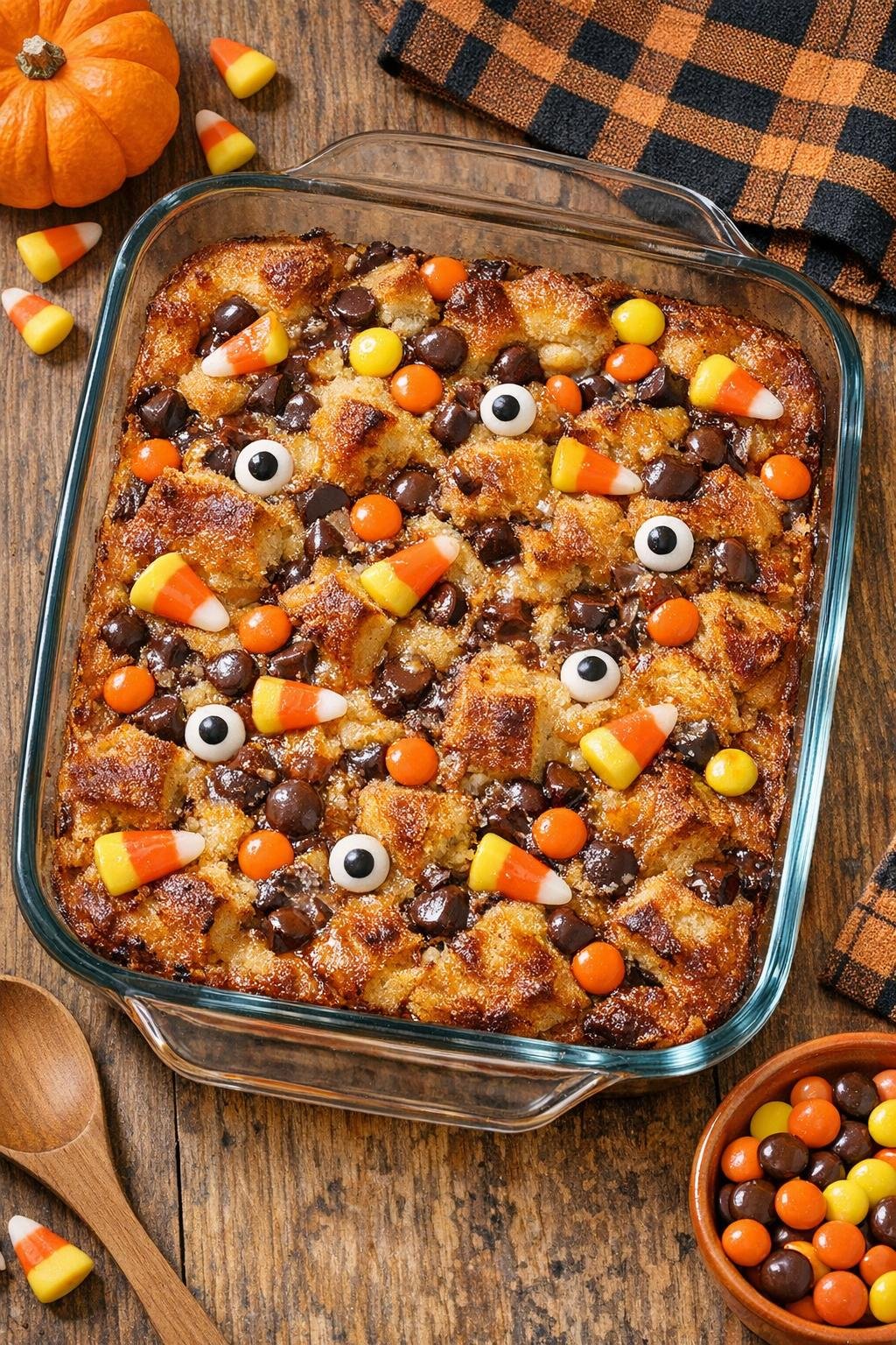 Finished baked Halloween pound cake dessert