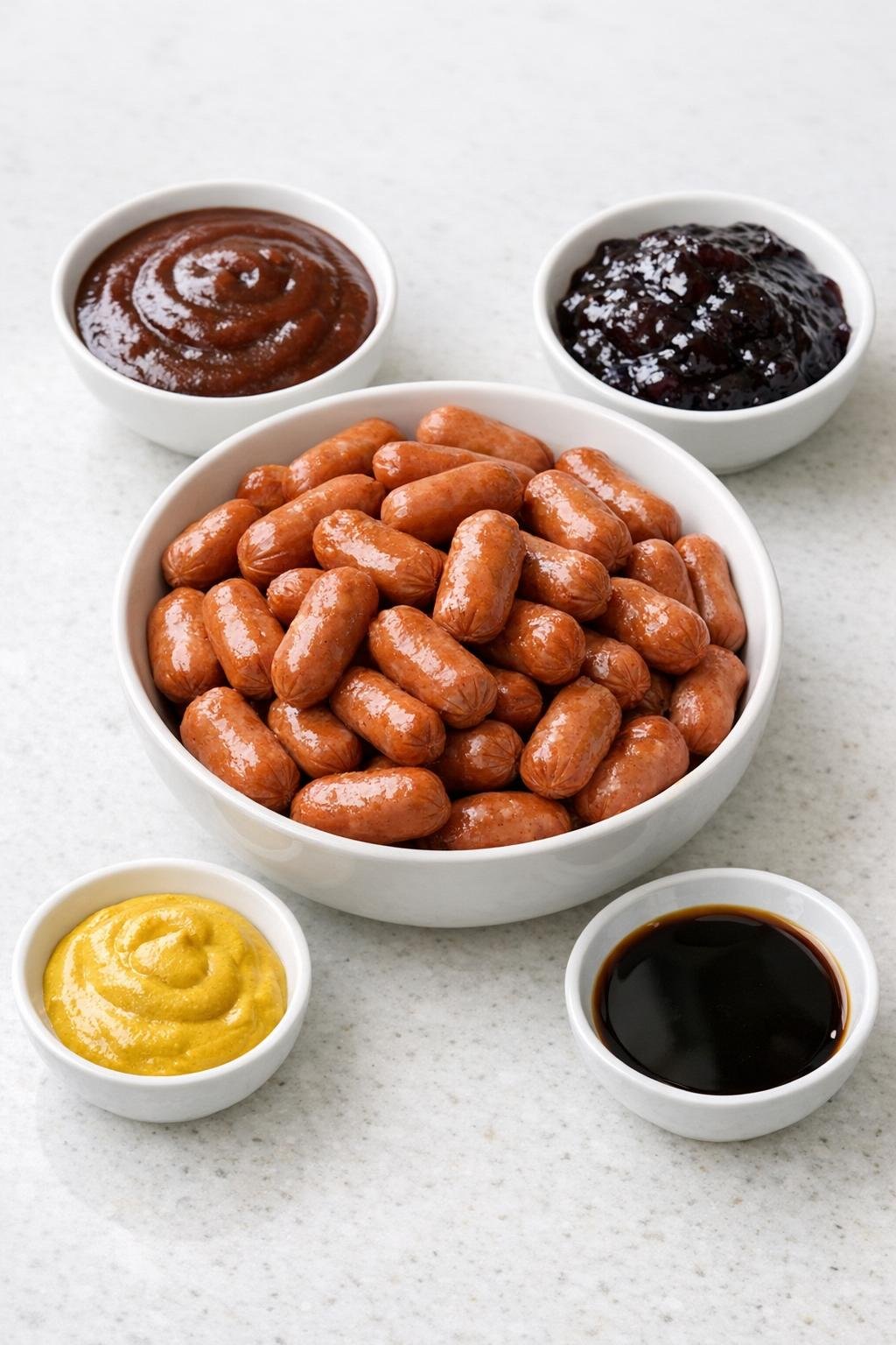 Hovedingredienser til søde og syrlige Lil Smokies