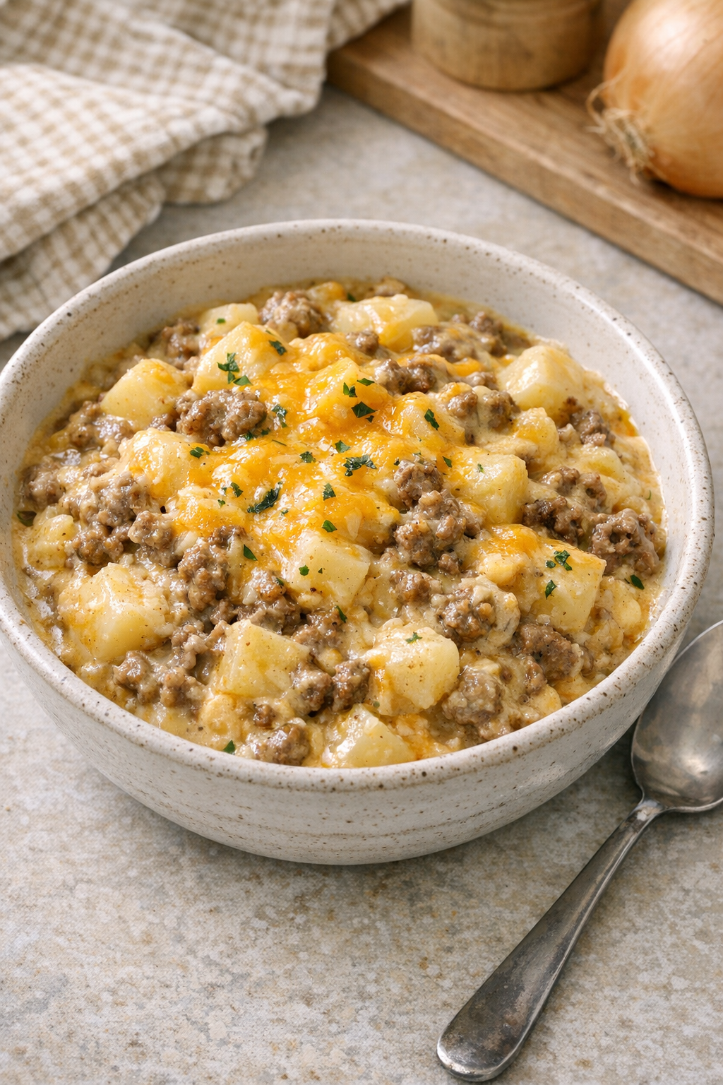 Finished creamy slow cooker potato casserole