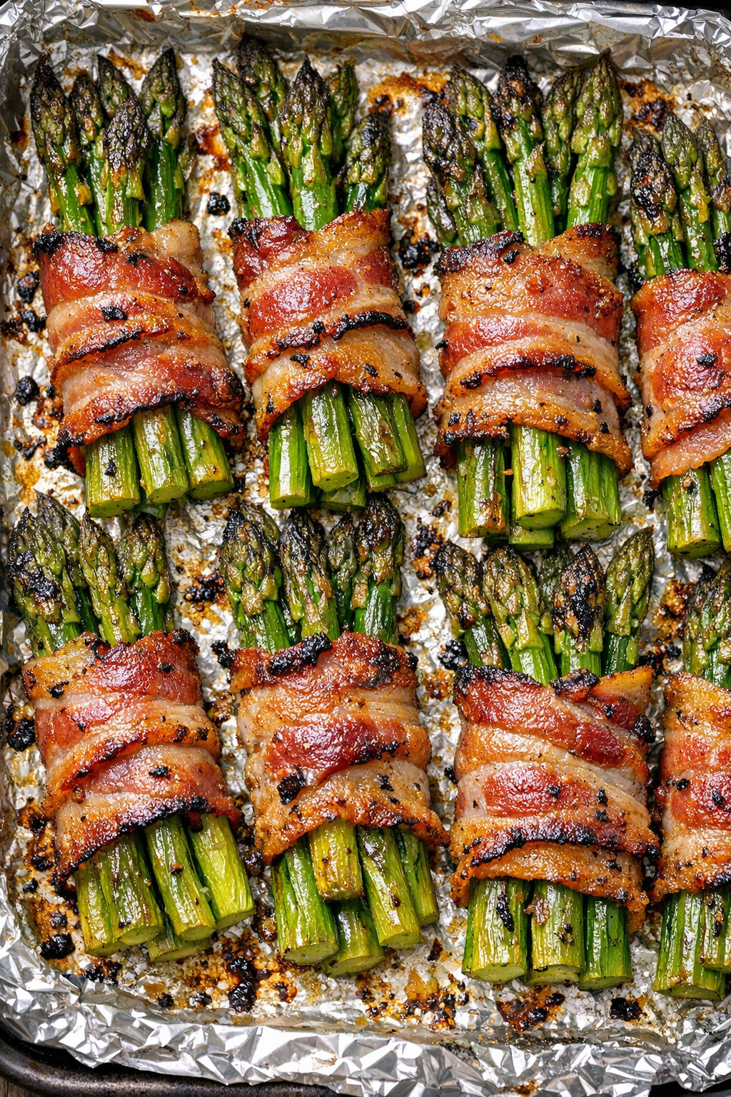 Low carb bacon asparagus roasts fresh from the oven