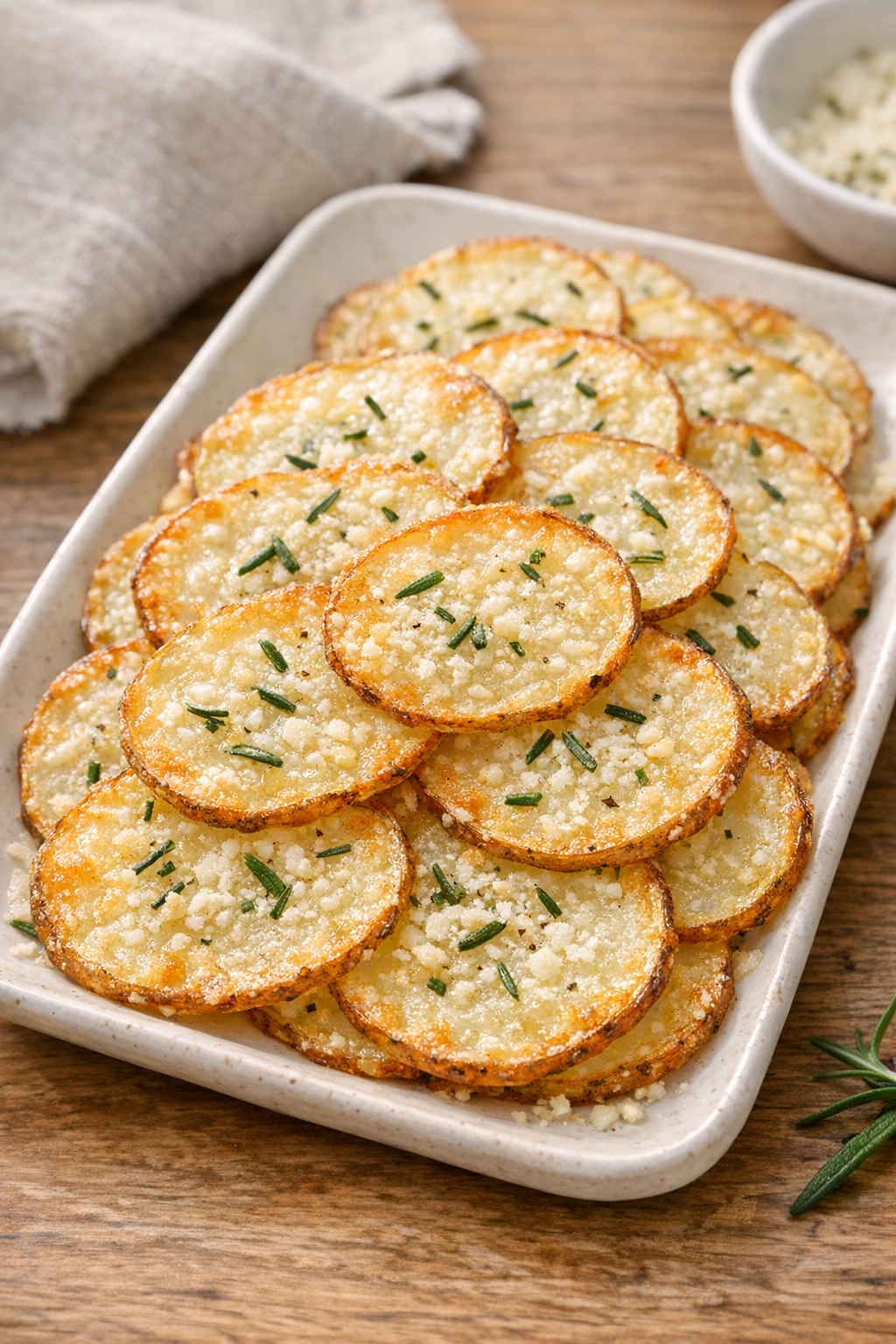 Potato wafers with lighter herb seasoning for a milder variation