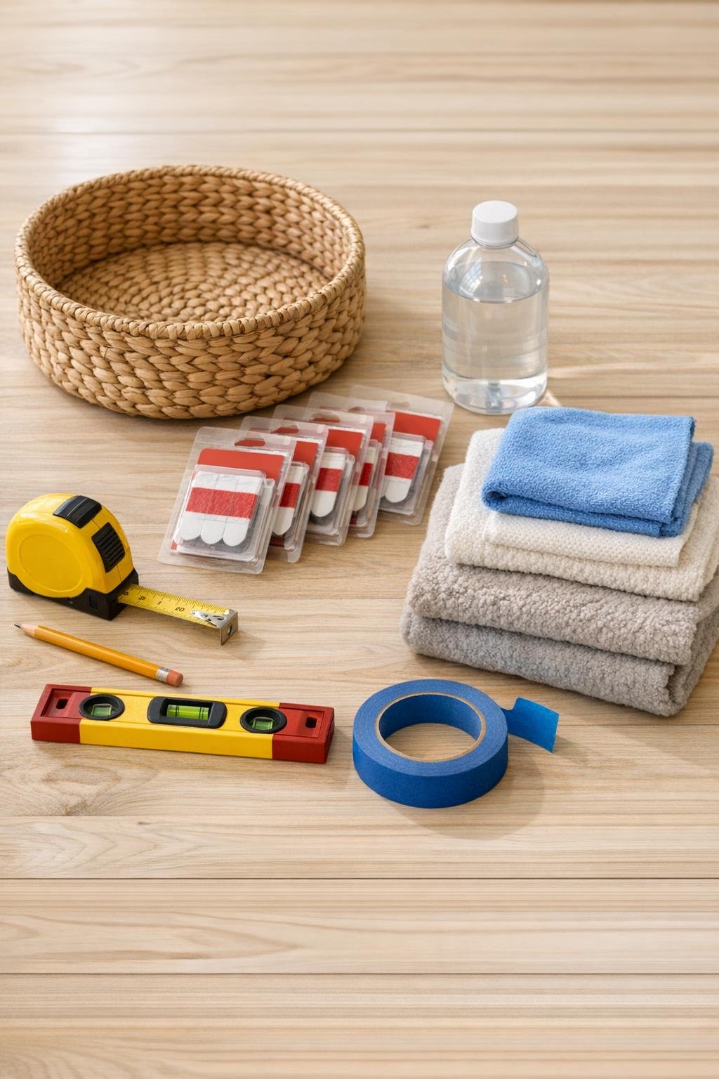 Materials for making a wall-mounted woven basket blanket holder