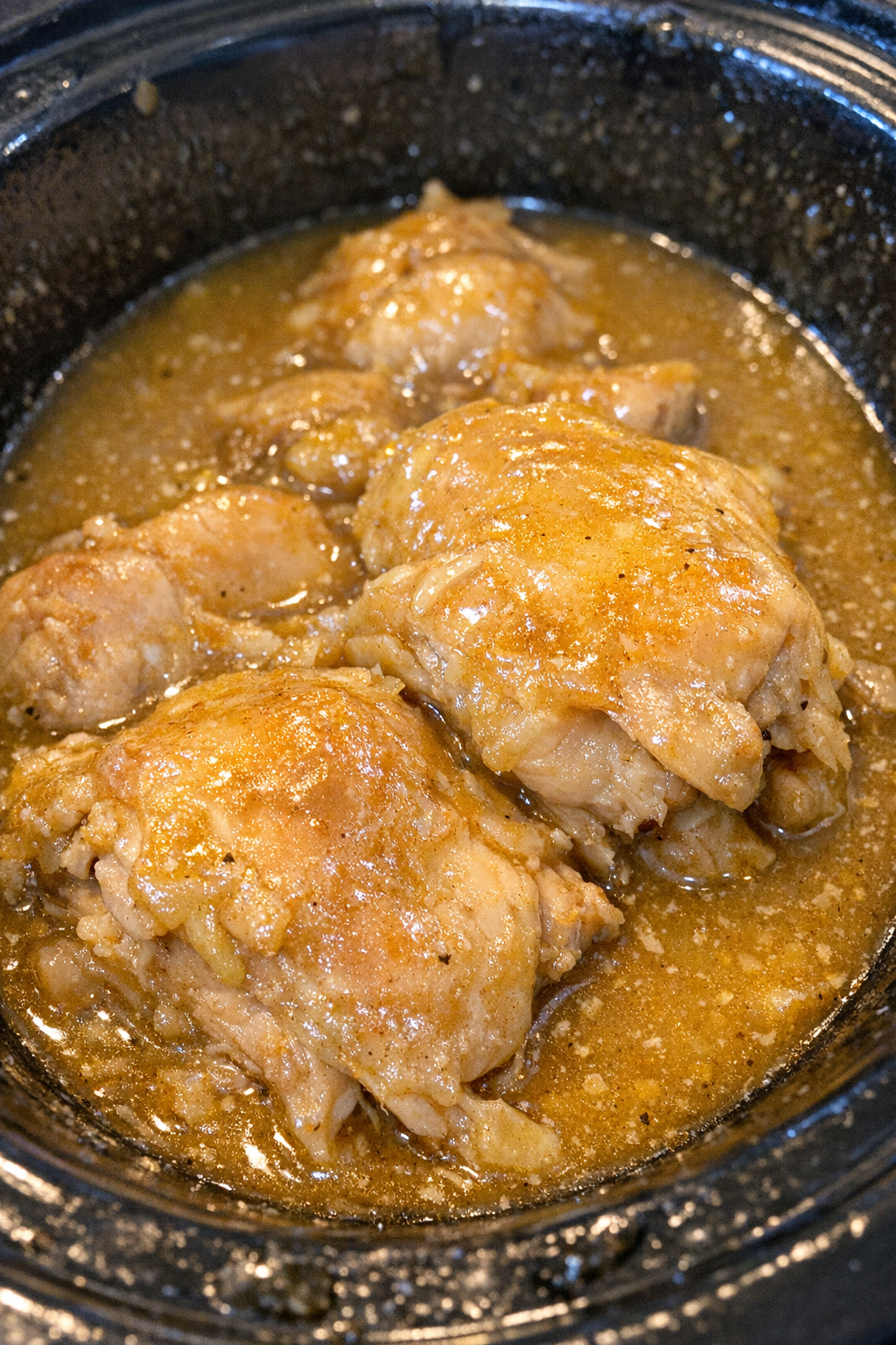 Slow cooker dish in golden sauce