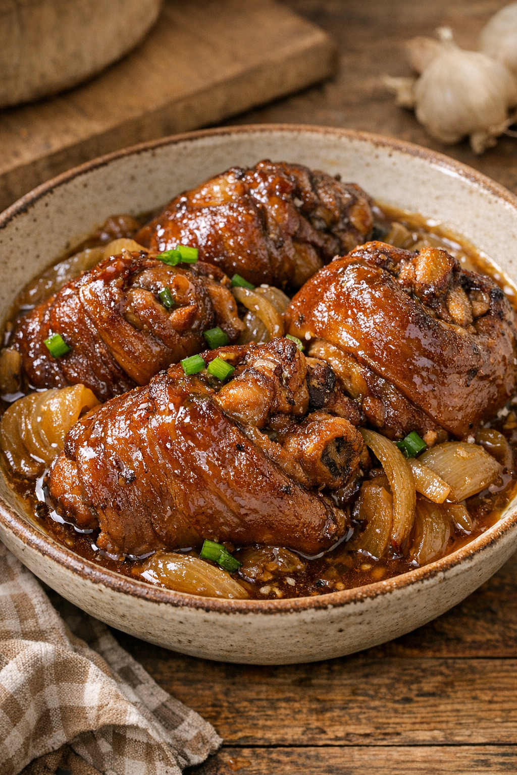 Pork hocks with a sweeter glossy glaze