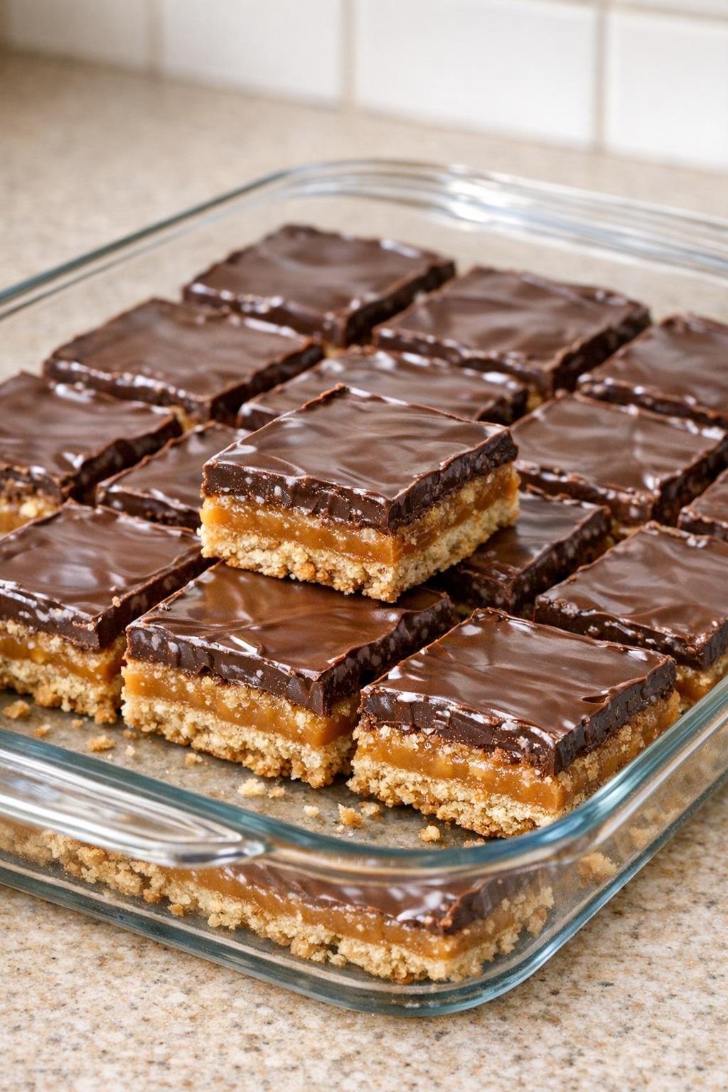 Thicker layered caramel graham bars