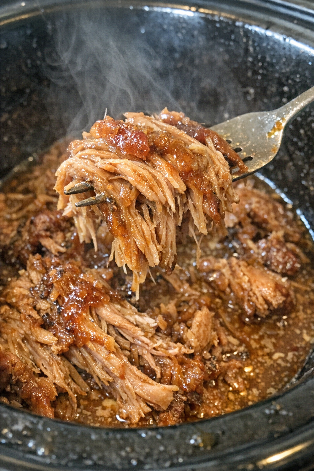 Slow cooker pork roast with caramelized glaze