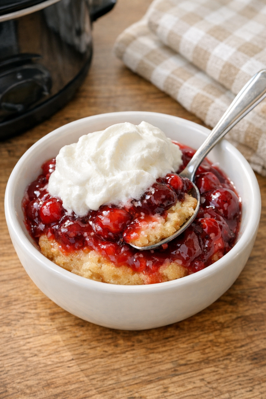 Finished slow cooker summer cookie dessert