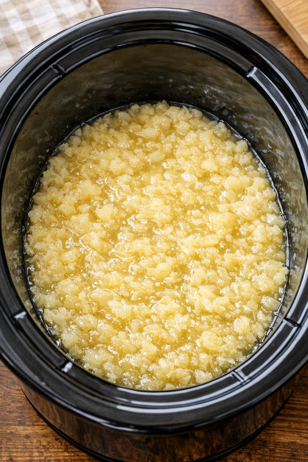 Crushed pineapple spread in slow cooker