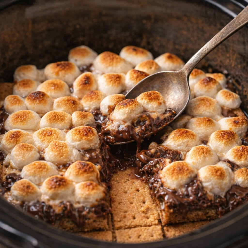 S'mores-style graham cracker dessert with toasted marshmallows