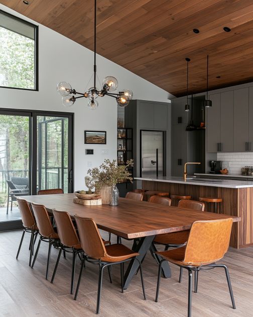 Tour this modern rustic-style home. You'll love the inviting interior ...