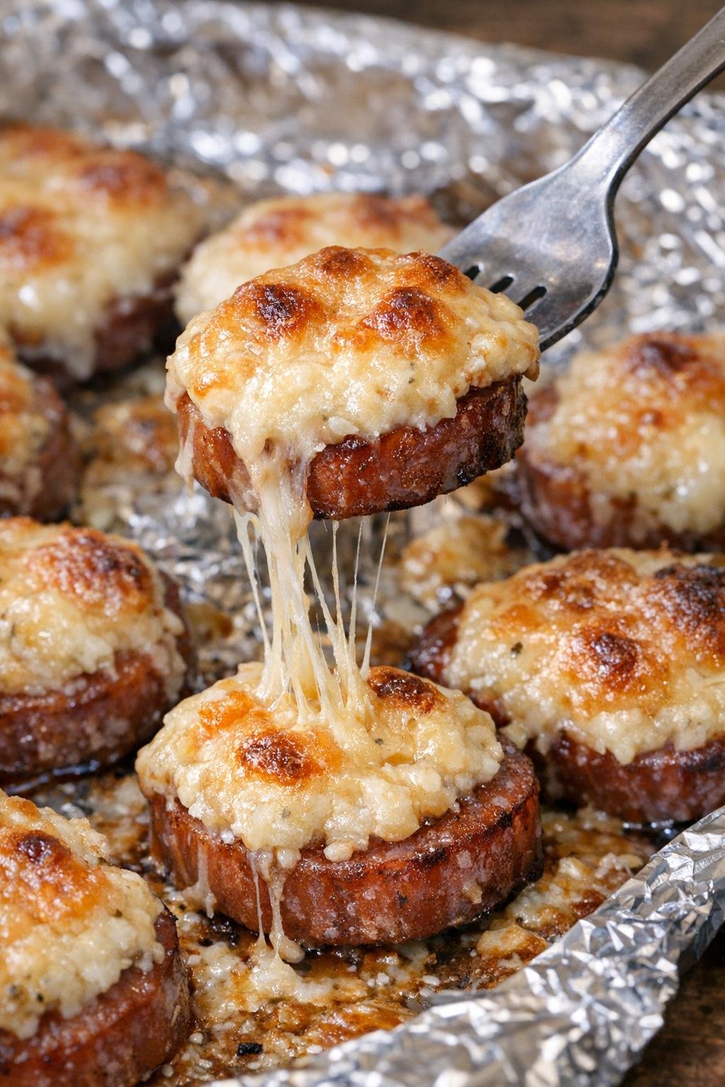 Low carb 4-ingredient kielbasa Montgomery bites fresh from the oven