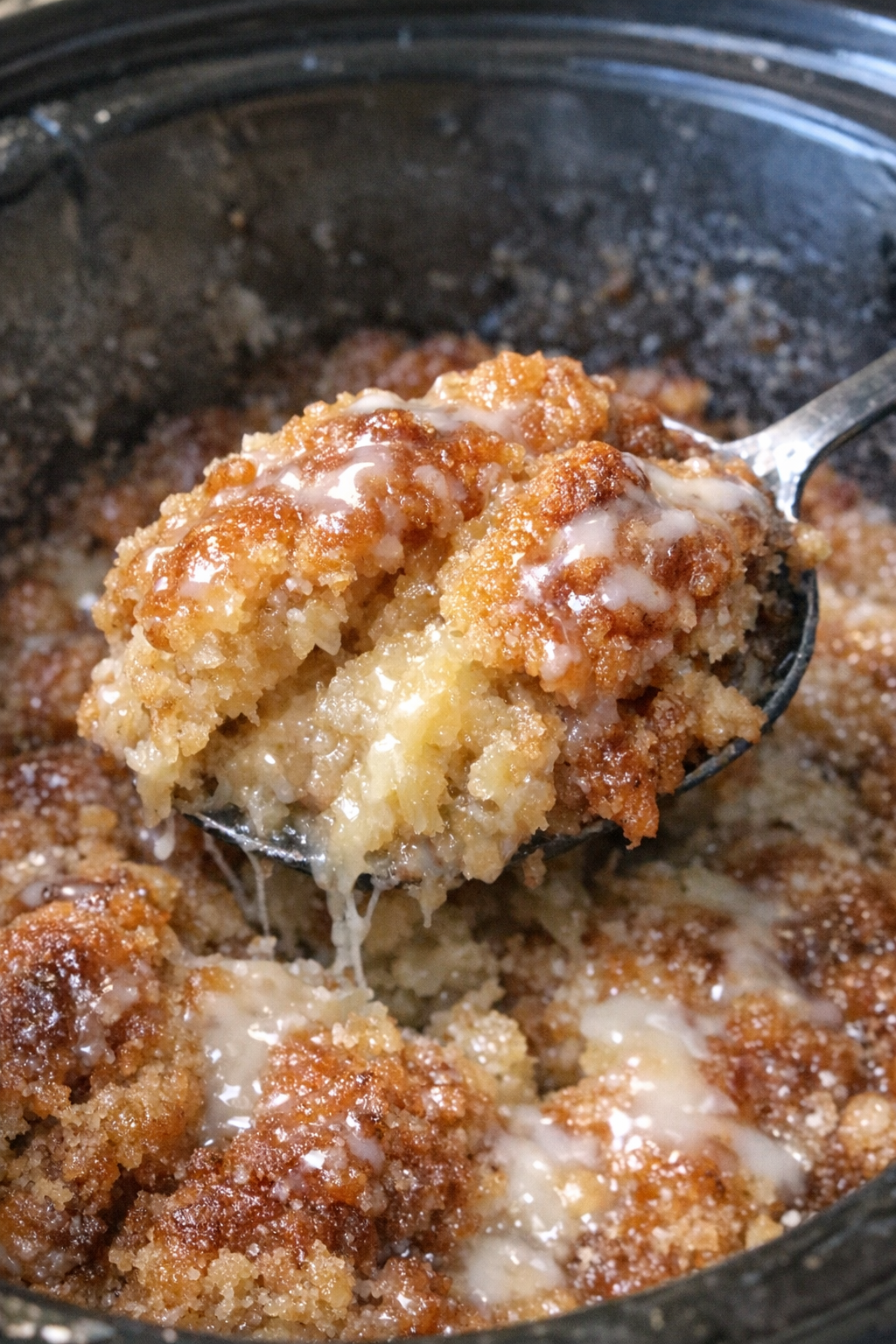 Caramelized pale golden-brown slow cooker dessert
