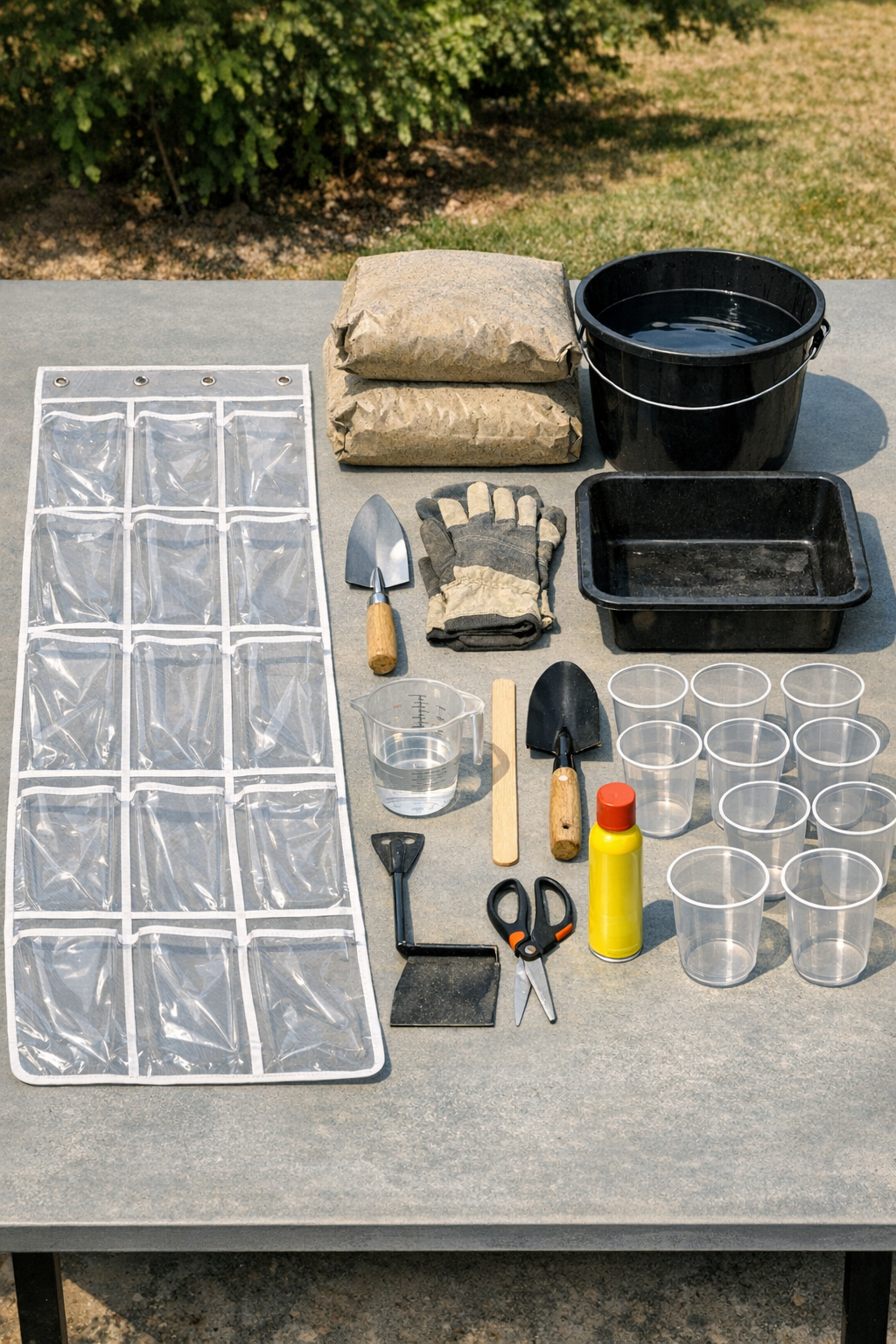 Materials for making pocketed cement garden blocks