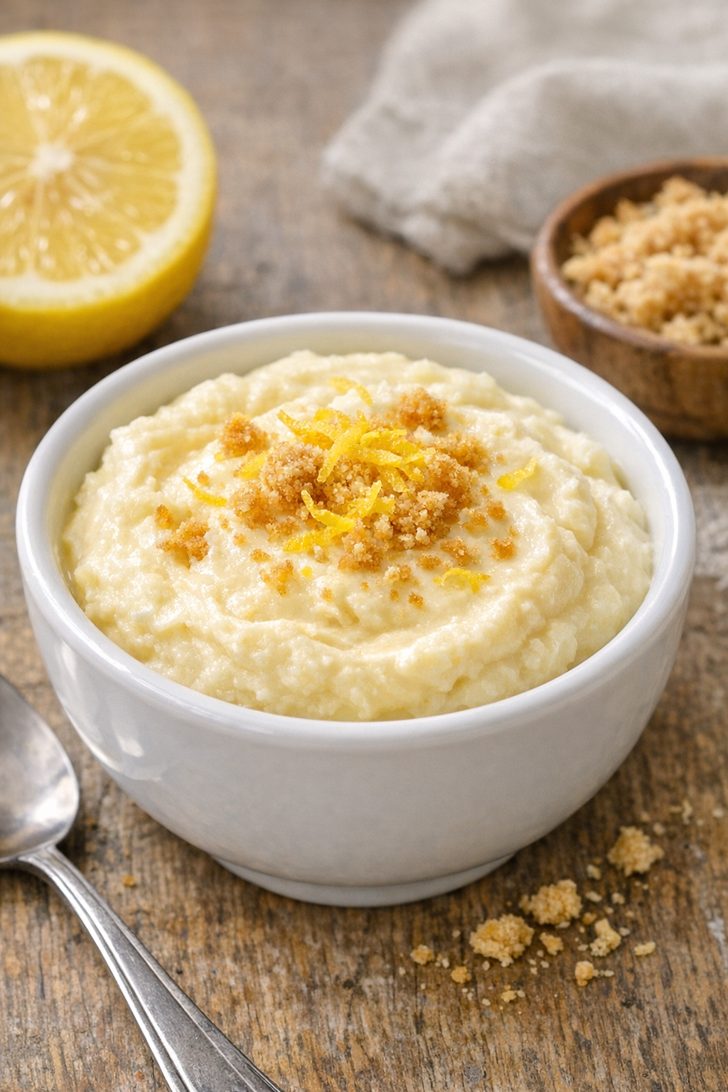 Lemon version of the cheesecake dessert