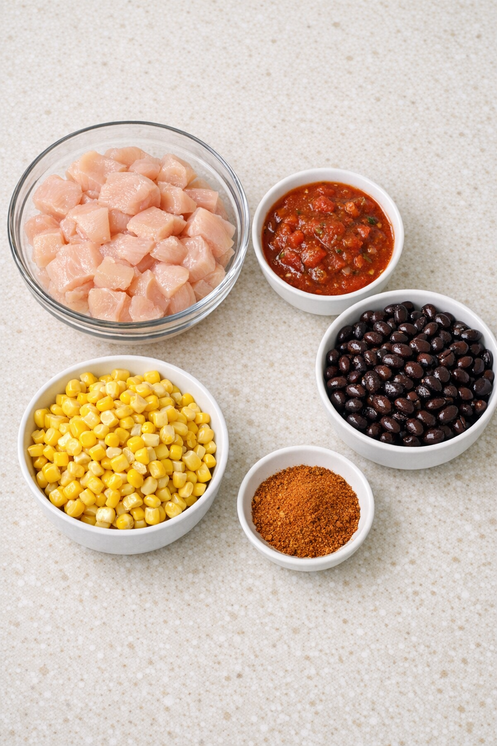Main ingredients for slow cooker chicken